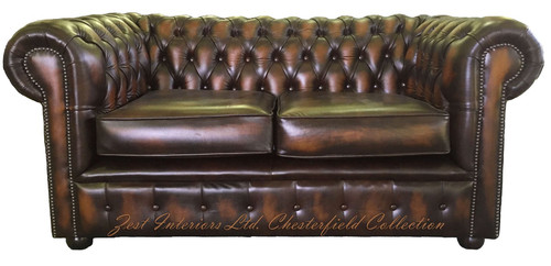 Antique brown chesterfield - brown,