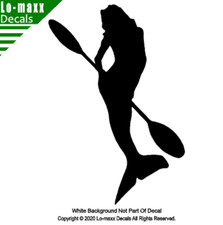 Paddle Mermaid Kayaking River Sports Ocean Sea Whitewater Die Cut Vinyl Decal