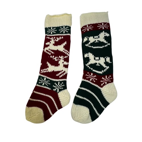 Vtg knit christmas stocking - christmas,