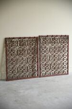 Pair Vintage Continental Scrolled Iron Window Grills