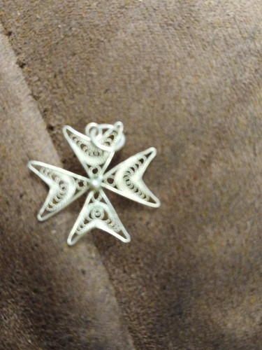 Silver maltese cross charm - maltese,