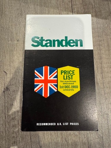Standen price list - list, december