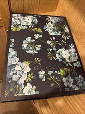 Genuine Gucci Cardboard Gift Box Blue Floral Large. Scarf Size Limited Edition