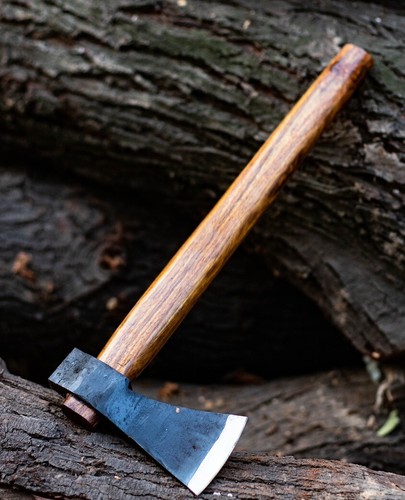 Hand forged carbon steel axe - forged,