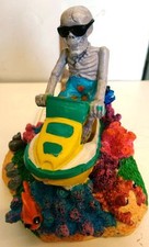 Skeleton on a Jet Ski Aquarium Fish Tank ornament DECORATION