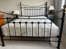 Victoria Satin Black Metal Bed