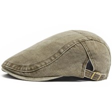 Men Flat Cap Washed Newsboy