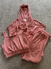Womens F&F, Mrs Hinch, 3 Piece Lounge Set, Size 12, Pink, Tracksuit, Towel,(xxx)