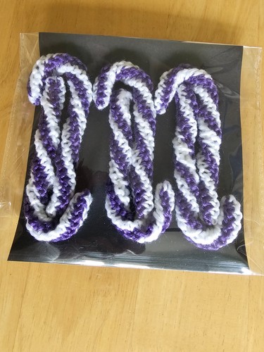 Hand knitted candy - knitted, canes