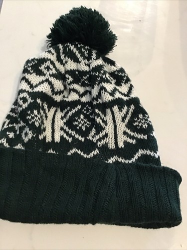 Topman green bobble hat with - green,