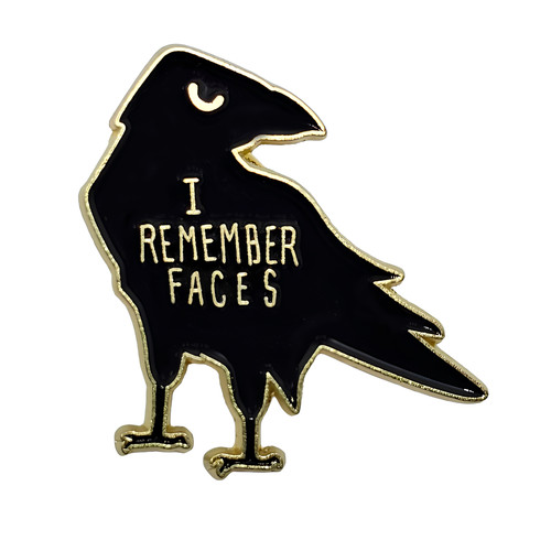 Crow pin badge - badge, i