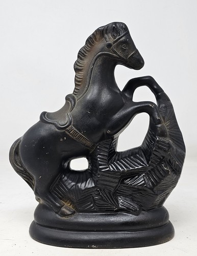 Vintage ceramic brown horse - brown,