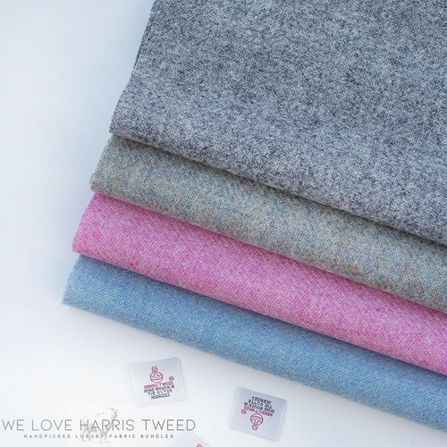 Harris tweed bundle grey - grey, pink