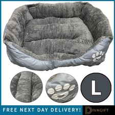 LARGE PET DOG BED CAT BEDS LUXURY SOFT WASHABLE PUPPY CUSHION BASKET 60x50CM NEW