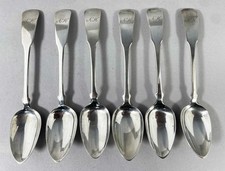 SET of 6 SCOTTISH GLASGOW STERLING SILVER SPOONS TEASPOONS W HANNAY 1826 86g