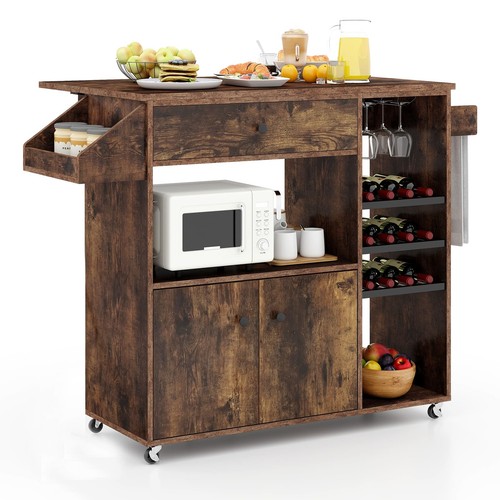 Chic drop leaf kitchen island - leaf,