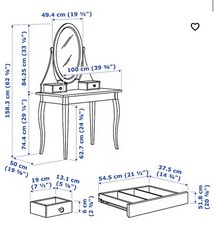 dressing table with drawers used