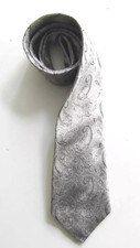 SIMPSON * PICCADILLY * SILVER PAISLEY DESIGN MEN'S SPECIAL OCCASION SILK TIE