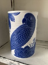 Decoupaged  Blue Bird  gift tin / pen pot