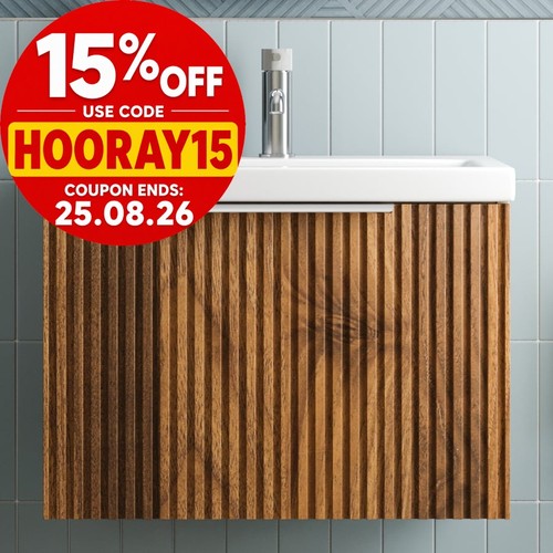 Fluted 600mm bathroom vanity - 600mm,