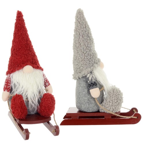 Christmas gonk wooden sledge - christmas,