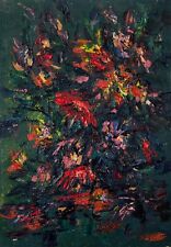 Vase with flowers - Oils on 3mm plywood artwork, size: 32.7x45cm