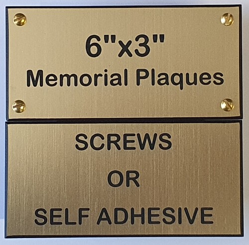 Engraved memorial plaque brass - engraved,