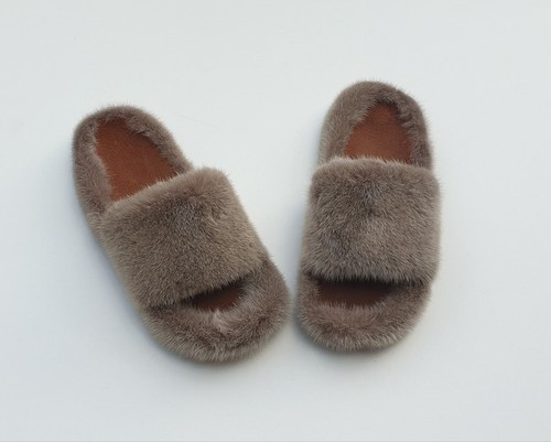 Real fur slippers - ,, mink