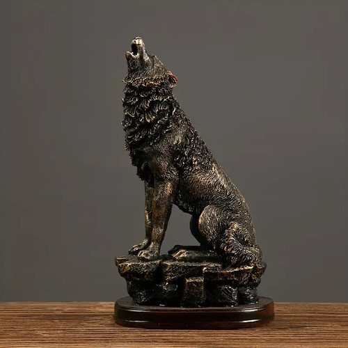 Resin lifelike howling wolf - howling,