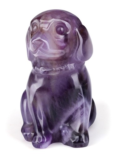 Amethyst crystal dog - amethyst,