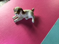 vintage miniature glossy porcelain cocker spaniel - no markings