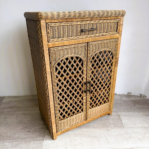 Vintage 1970s wicker rattan - wicker,