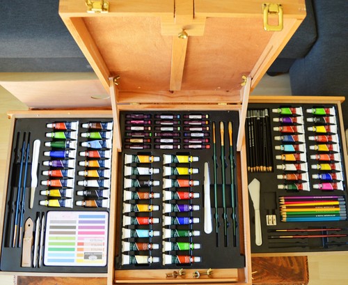 Wooden artist box tabletop - wooden,