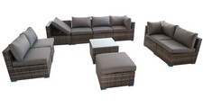 Grey Rattan Garden Corner Sofa