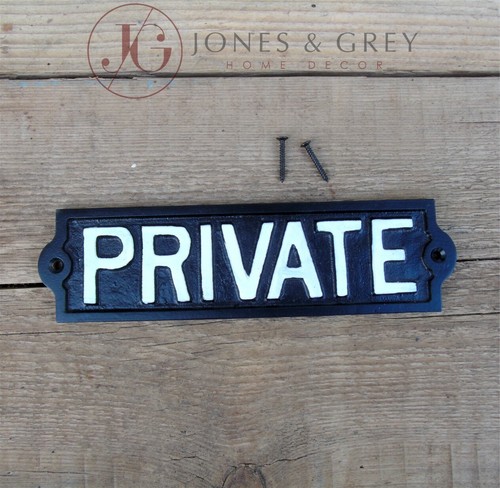 Private sign cast - private, metal