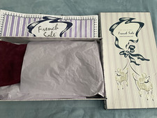 French Sole over knee suede boots flat heel size 7 uk Burgundy red Vintage