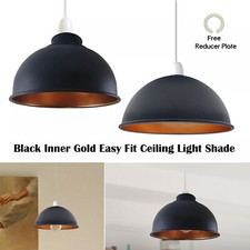 Vintage Lampshade Ceiling Light Shade Easy Fit Pendant Metal Black Lamp Shades