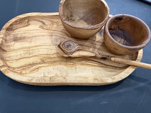 Olive wood rustic oval - olive,