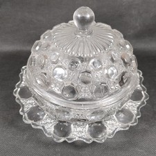 Vintage ~ Lidded Butter/Cheese Dish/Dome ~ Cut Glass ~ Height 14cm