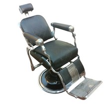 Takara Belmont Vintage Barber Chair Genuine Leather Recline Hydraulic Heavy Duty