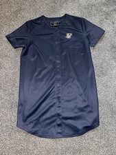 Girls SikSilk Dress, Age 13-14 Years, Blue, Baseball, Jersey, Button Up, (70)