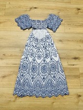 Zara white Blue Eyelet Lace