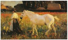 Poppyfield Sir Alfred Munnings vintage horse print in 11x14 inch mount SUPERB