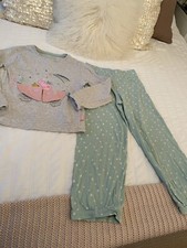 Gorgeous Girls M&S Peppa Pig Carriage Star Print Aqua Grey Pyjamas Pjs 5-6yrs