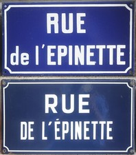 Old French enamel street road