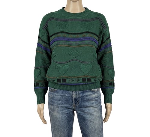 Vintage jumper green patterned - jumper,