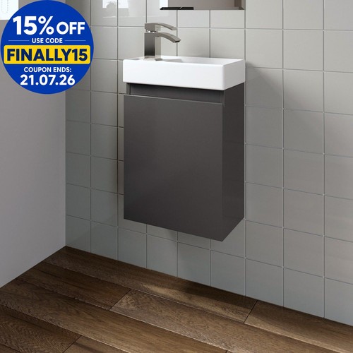 Gloss grey wall mounted 400mm - gloss,