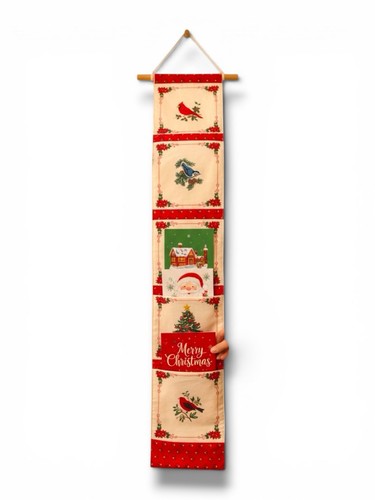 Vintage fabric christmas card - vintage,
