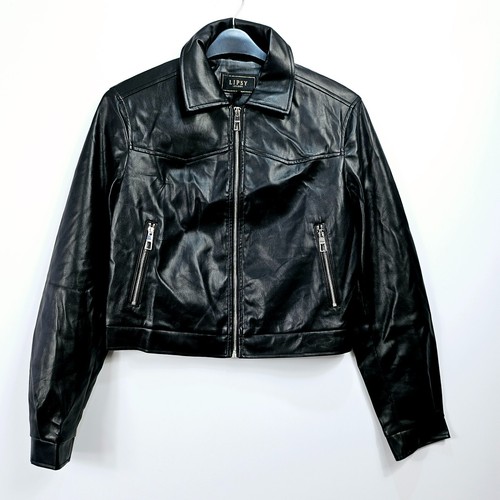 Lipsy black faux - faux, leather