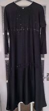 Womens Black Umbrella Style Embellished Size 52 Dubai Abaya .